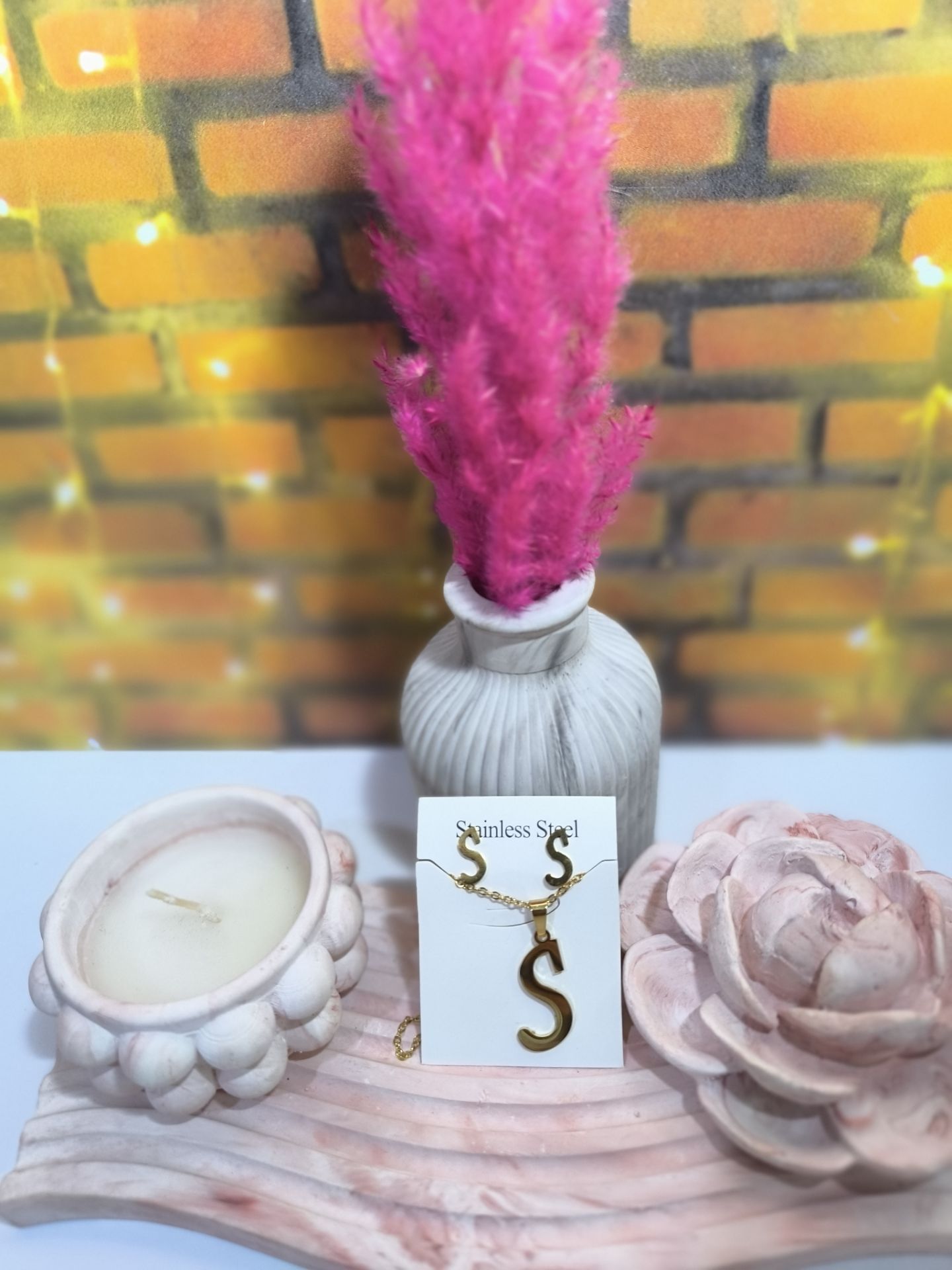 ست گردنبند و گوشواره حرف S