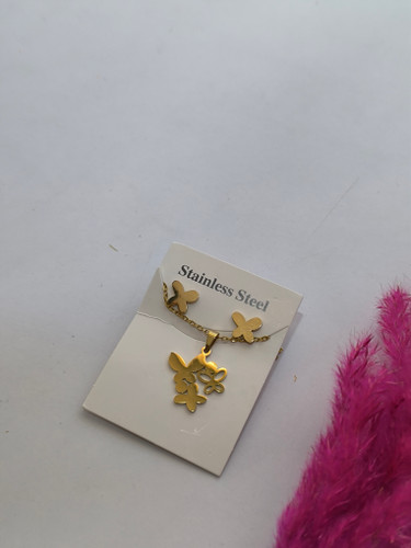 ست گردنبند پروانه طلایی