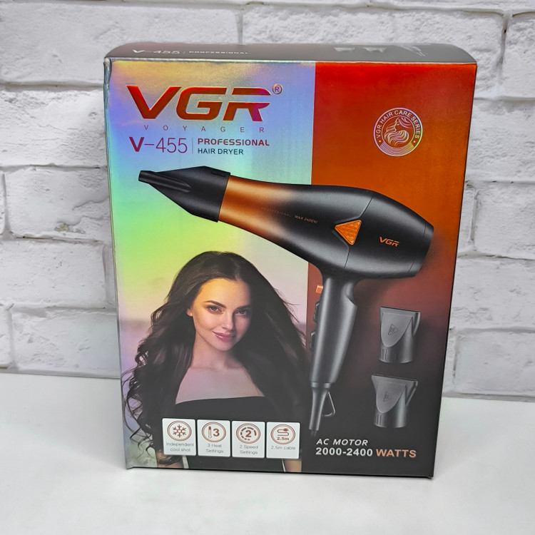 سشوار حرفه ای وی جی آر مدل V-455 وات ۲۴۰۰