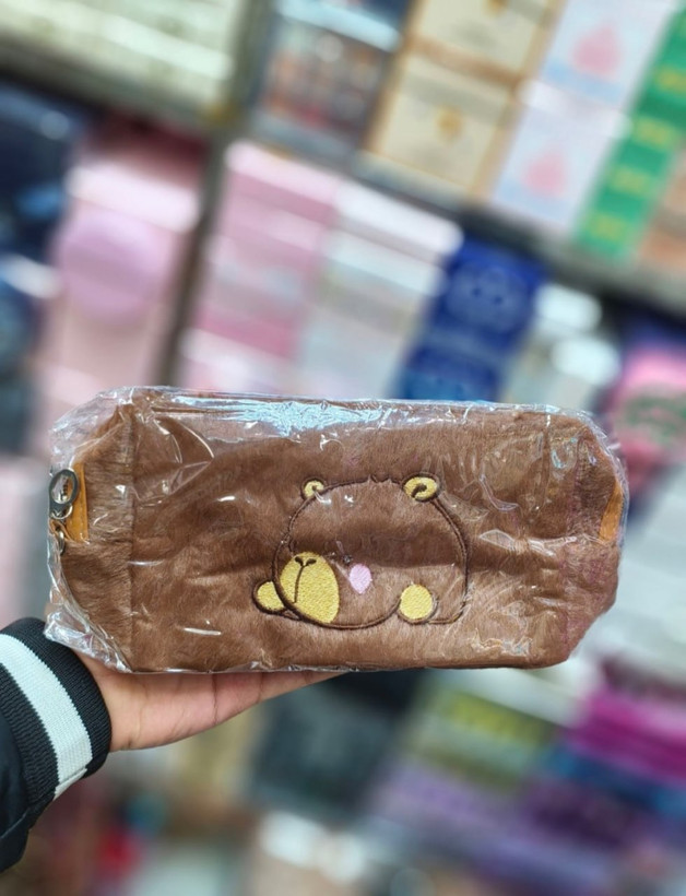 کیف آرایشی فانتزی پشمالو طرح خرسی